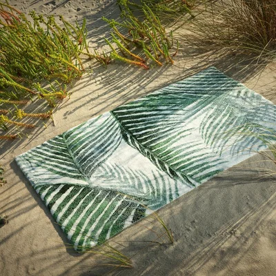 The Rug Seller Java 205 Botanical Bath Mat in Forest Green by Abyss & Habidecor&nbsp;70x120cm