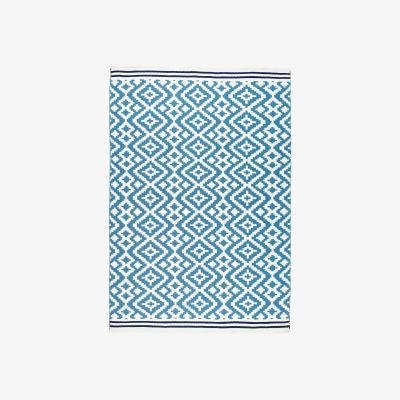 The Rug Seller Aztec Geometric Outdoor Rugs in Blue Navy200x290cm