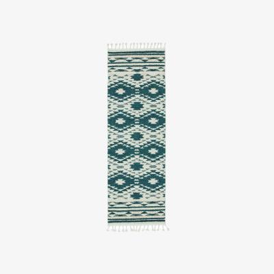 The Rug Seller Taza Boho Scandi Hallway Runner Rugs in TA01 Green&nbsp;80x240cm
