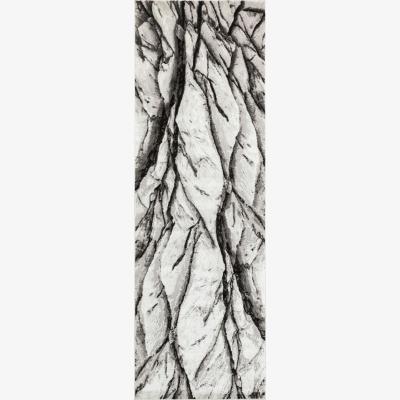The Rug Seller Blaze BLZ04 Abstract Marble Runner Rugs in Silver Grey&nbsp;80x240cm