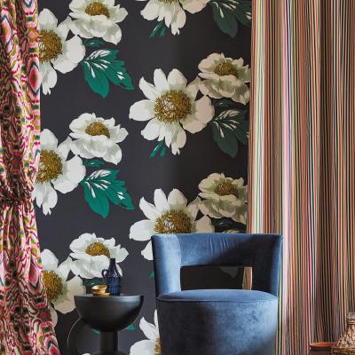 The Rug Seller Paeonia Wallpaper 2112841 by Harlequin in Black Earth Fig Leaf Gold&nbsp;Roll