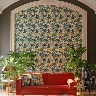 The Rug Seller Toucan Wallpaper W0146 01 by Clarke and Clarke in Antique White&nbsp;Roll