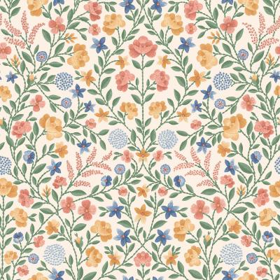 The Rug Seller Court Embroidery Wallpaper 13029 by Cole & Son in Cream Multi&nbsp;Roll