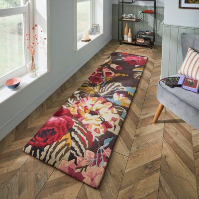 The Rug Seller Stapleton Park Floral Wool Runner Rugs 45302 by Sanderson&nbsp;67x230cm