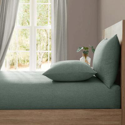The Rug Seller Lazy Linen Plain Fitted Bed Sheet in Sage Green&nbsp;135x200cm