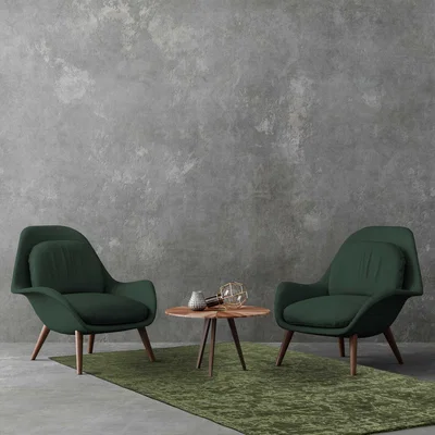 The Rug Seller Zehraya Abstract Persian Distressed Rugs in ZE06 Green