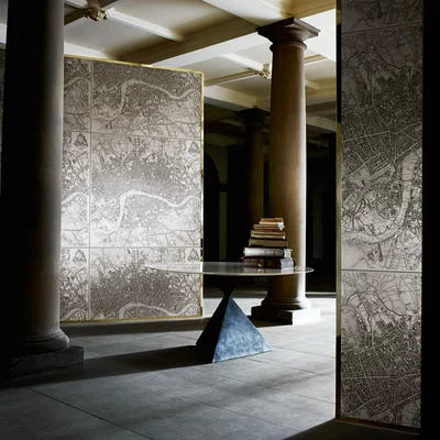 The Rug Seller London 1832 Wallpaper 312623 by Zoffany in Silver Grey&nbsp;Roll