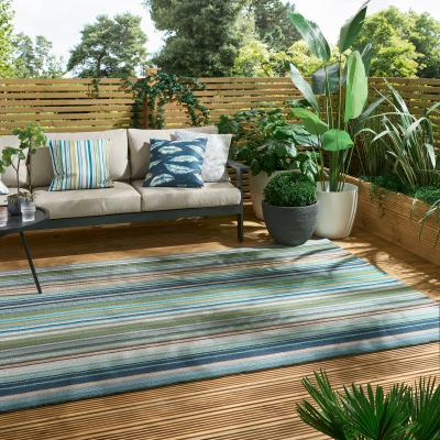 The Rug Seller Spectro Stripes Indoor Outdoor Rugs 442108 in Marine Rust