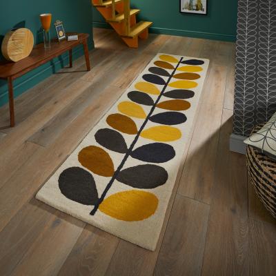 The Rug Seller Multi Stem Runner Rugs 61506 in Brown by Orla Kiely&nbsp;67x230cm