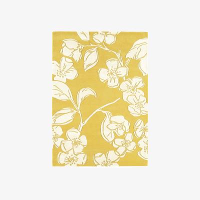 The Rug Seller Matrix Devore Floral Wool Rugs MAX15 Yellow&nbsp;160x230cm