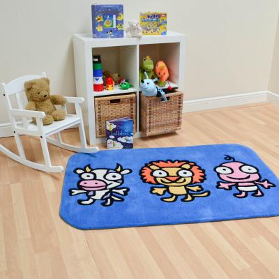 The Rug Seller Kiddy Lion Mix Rugs in Blue&nbsp;90x135cm
