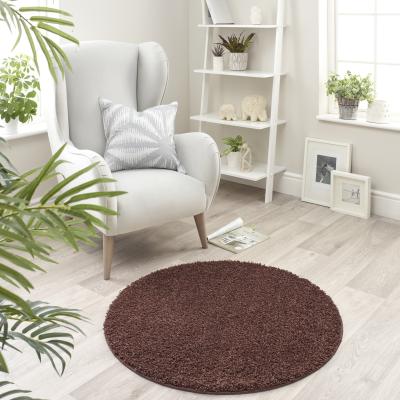 The Rug Seller Buddy Washable Round Rugs in Chocolate Brown