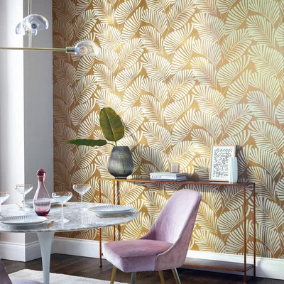 The Rug Seller Mala Wallpaper 112138 by Harlequin in Ochre Yellow&nbsp;Roll