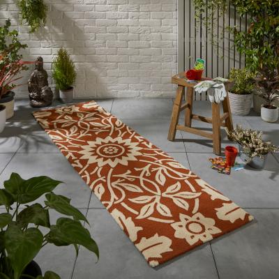 The Rug Seller ST James Ceiling Outdoor Runner Rugs by William Morris in Red House 428403&nbsp;60x200cm