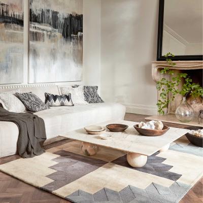 The Rug Seller Mehari Geometric Wool Rugs 140101 Maize by Harlequin