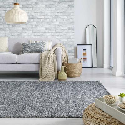 The Rug Seller Minerals Cobble Wool Rugs in Dark Grey