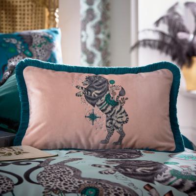 The Rug Seller Caspian Majestic Lion Cushion By Emma J Shipley in Blush Pink30x50