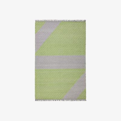 The Rug Seller Oslo OSL702 Wool Geometric Stripe Rugs in Lime Green