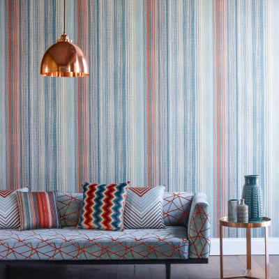 The Rug Seller Spectro Stripe Wallpaper 111961 by Harlequin in Teal Sedona RustRoll