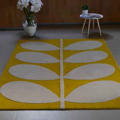 The Rug Seller Yellow Stem Rugs 59306 in Black by Orla Kiely&nbsp;160x230cm