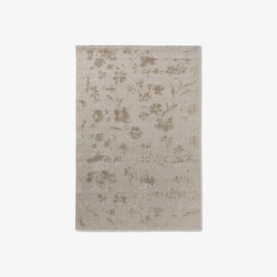 The Rug Seller Rye Floral Jaquard 081901 Rug by Laura Ashley in Natural&nbsp;140x200cm