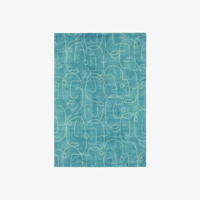 The Rug Seller Epsilon Contemporary Face Wool Rugs by Scion in 023808 Teal Blue