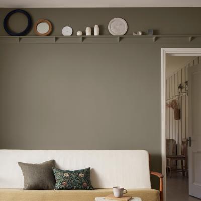The Rug Seller Water Based Acrylic Eggshell Paint by Morris & Co in Standen Clay1