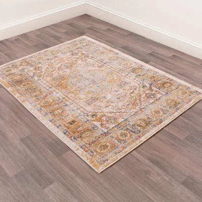 The Rug Seller Nova 8879 Traditional Rugs in Cream White&nbsp;66x100cm