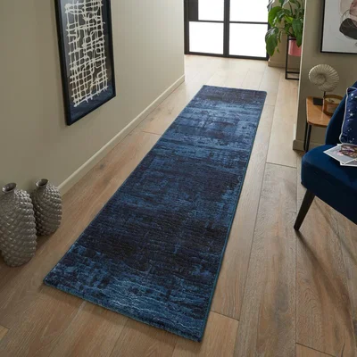 The Rug Seller Galleria Abstract 63378 5131 Runner Rug in Blue&nbsp;67x230cm