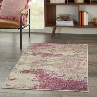 The Rug Seller Celestial Modern Abstract Rugs CES02 in Ivory Pink