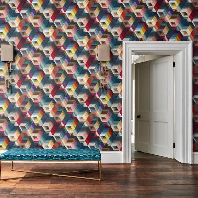 The Rug Seller Arccos Wallpaper 111969 by Harlequin in Cerise Neptune TealRoll