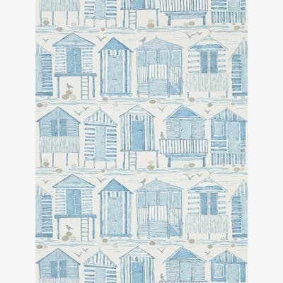 The Rug Seller Beach Huts Wallpaper 216560 by Sanderson in Marine BlueRoll