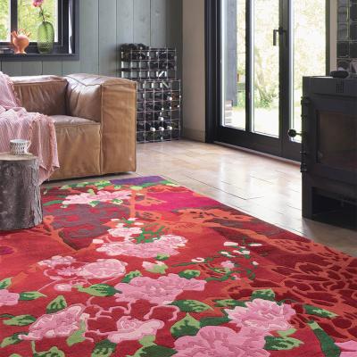 The Rug Seller Yara Garland 133300 rugs in Pink and Red Rugs by Brink & Campman