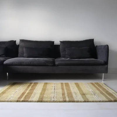 The Rug Seller Supreme Handloom Multistripe Rugs in Olive