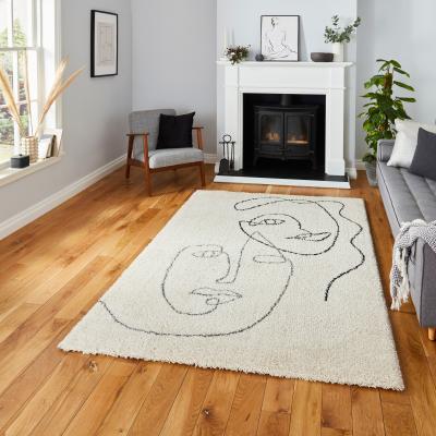 The Rug Seller Royal Nomadic A175 Contemporary Boho Rugs in Cream Grey