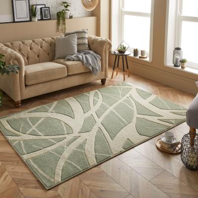 The Rug Seller Portland 57 G Abstract Carved Rugs in Green Cream