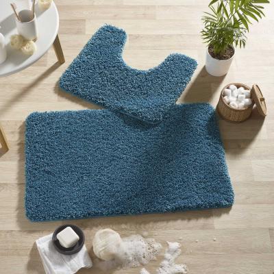 The Rug Seller Buddy Bath Mat And Toilet WashableSet in Teal Blue&nbsp;50x80cm