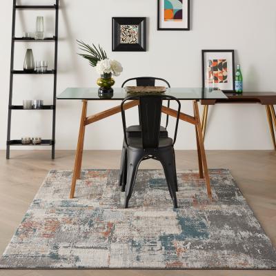 The Rug Seller Tangra TNR06 Abstract Rug by Nourison in Grey Multicolour122x183cm