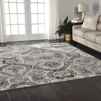 The Rug Seller Nourison Twilight Rugs TWI03 in Ivory and Grey