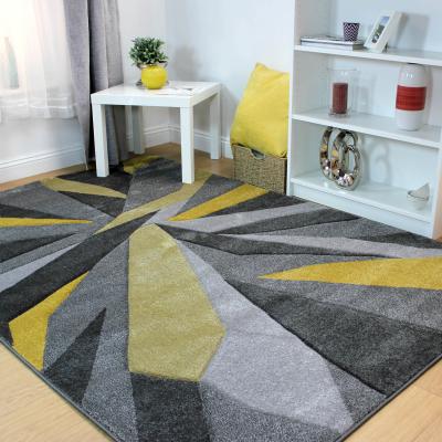 The Rug Seller Shatter Rugs in Ochre and Grey