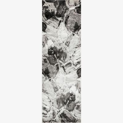 The Rug Seller Blaze BLZ03 Abstract Marble Runner Rugs in Silver Grey&nbsp;80x240cm