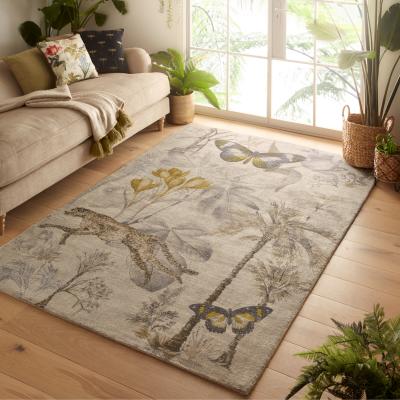 The Rug Seller Botany Rug by Clarke & Clarke in Charcoal Chartreuse200x290cm