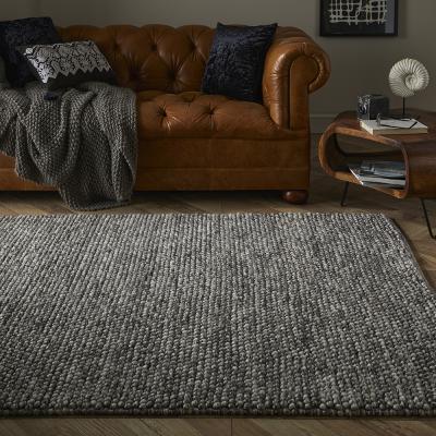The Rug Seller Delilah Mayfair Motted Pebble Wool Rugs in Grey Black&nbsp;160x230cm