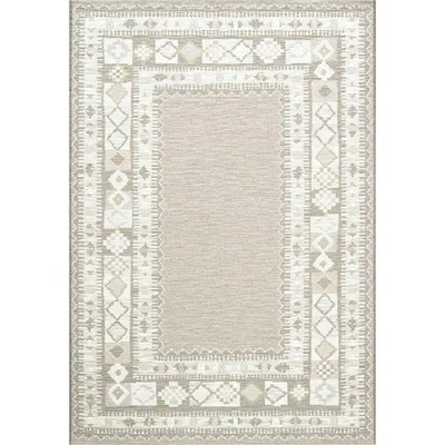 The Rug Seller Cabana 84001 8001 Boho Flatweave Rug in Beige