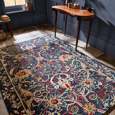 The Rug Seller Bullerswood Floral Rugs 127308 in Indigo Red By William Morris