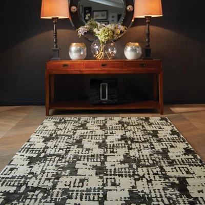 The Rug Seller Elements Wool Rugs in Jet Ivory