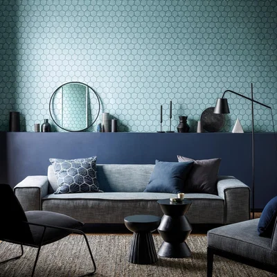 The Rug Seller Aikyo Geometric Wallpaper 111920 by Scion in Coast Blue&nbsp;Roll