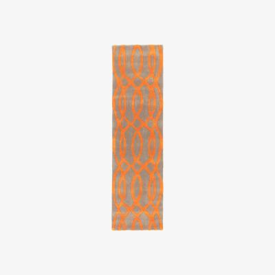 The Rug Seller Matrix MAX37 Wire Geometric Wool Runner Rugs in Orange&nbsp;70x240cm