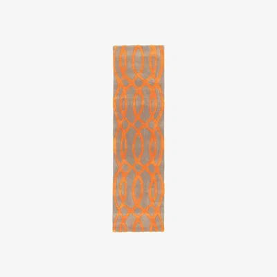 The Rug Seller Matrix MAX37 Wire Geometric Wool Runner Rugs in Orange&nbsp;70x240cm