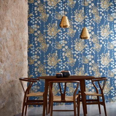 The Rug Seller Moku Wallpaper 111651 by Harlequin in Indigo Pebble Beige&nbsp;Roll